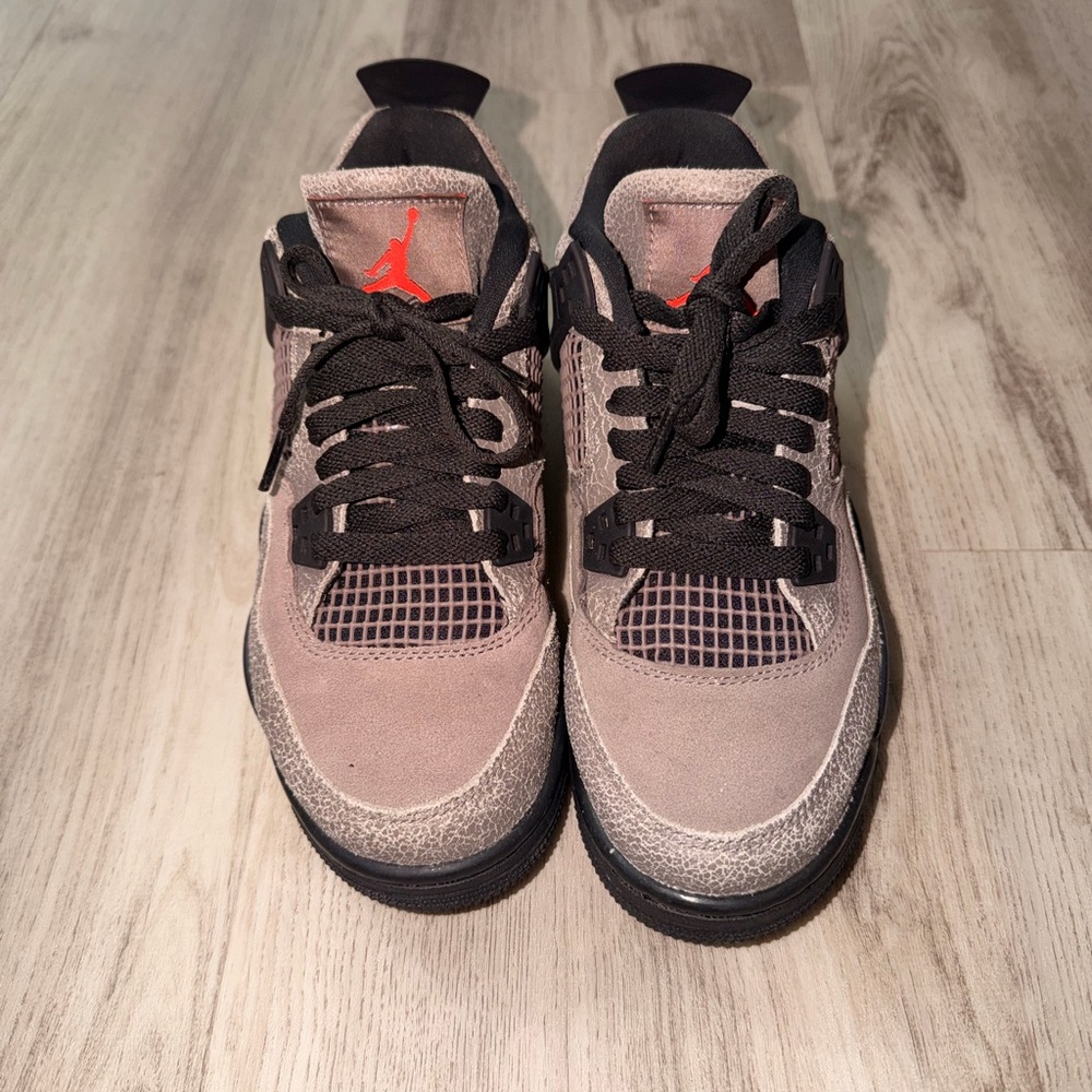 Boys 5.5 Jordan 4s  - Black and Gray/ Red